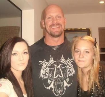 Kathryn Burrhus ex-husband Stone Cold Steve Austin with his daughters Stephanie and Cassidy
